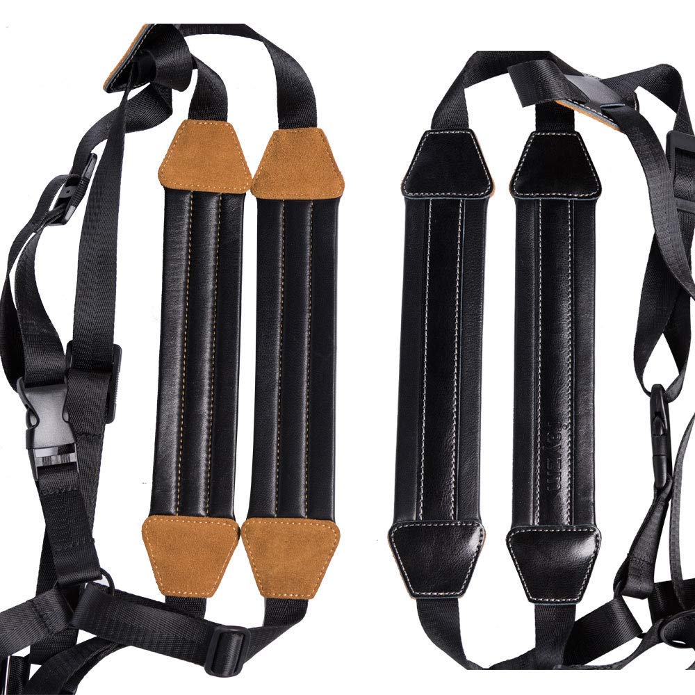 Saxophone Strap, Universal Double Shoulder Leather Strap for Sax, Adjustable Padded Harness Strap for Alto Tenor Soprano Baritone Saxophone (Large Size) Taille Grande - Image 6