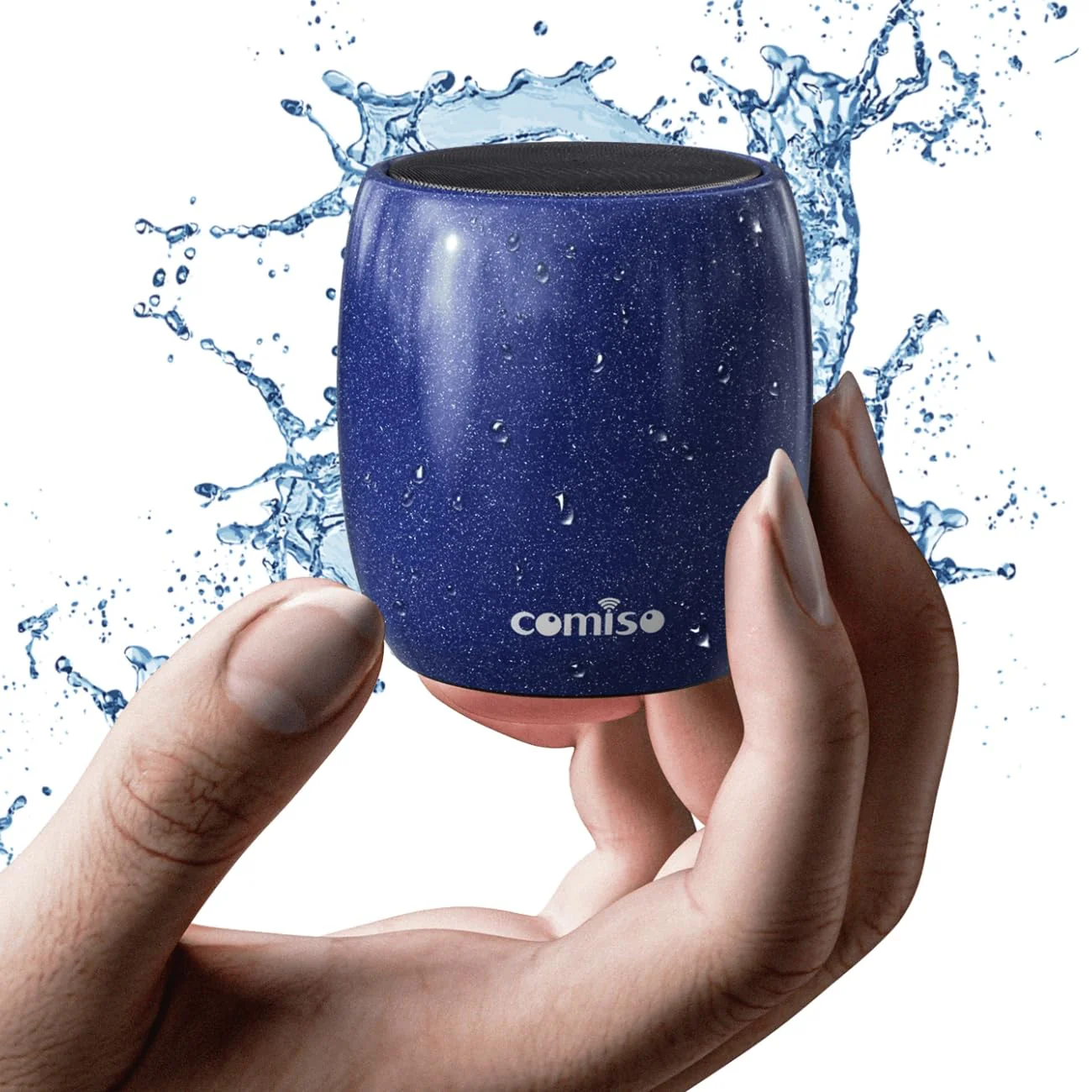 Small Speaker, Bluetooth Speaker with 360°HD Stereo Sound and Robust Bass, Mini Speaker with Built-in Mic, Hands-Free Call, Portable Speaker for Hiking, Biking, Car, or Trip, Ideal Gift for Men, Women Navy blue