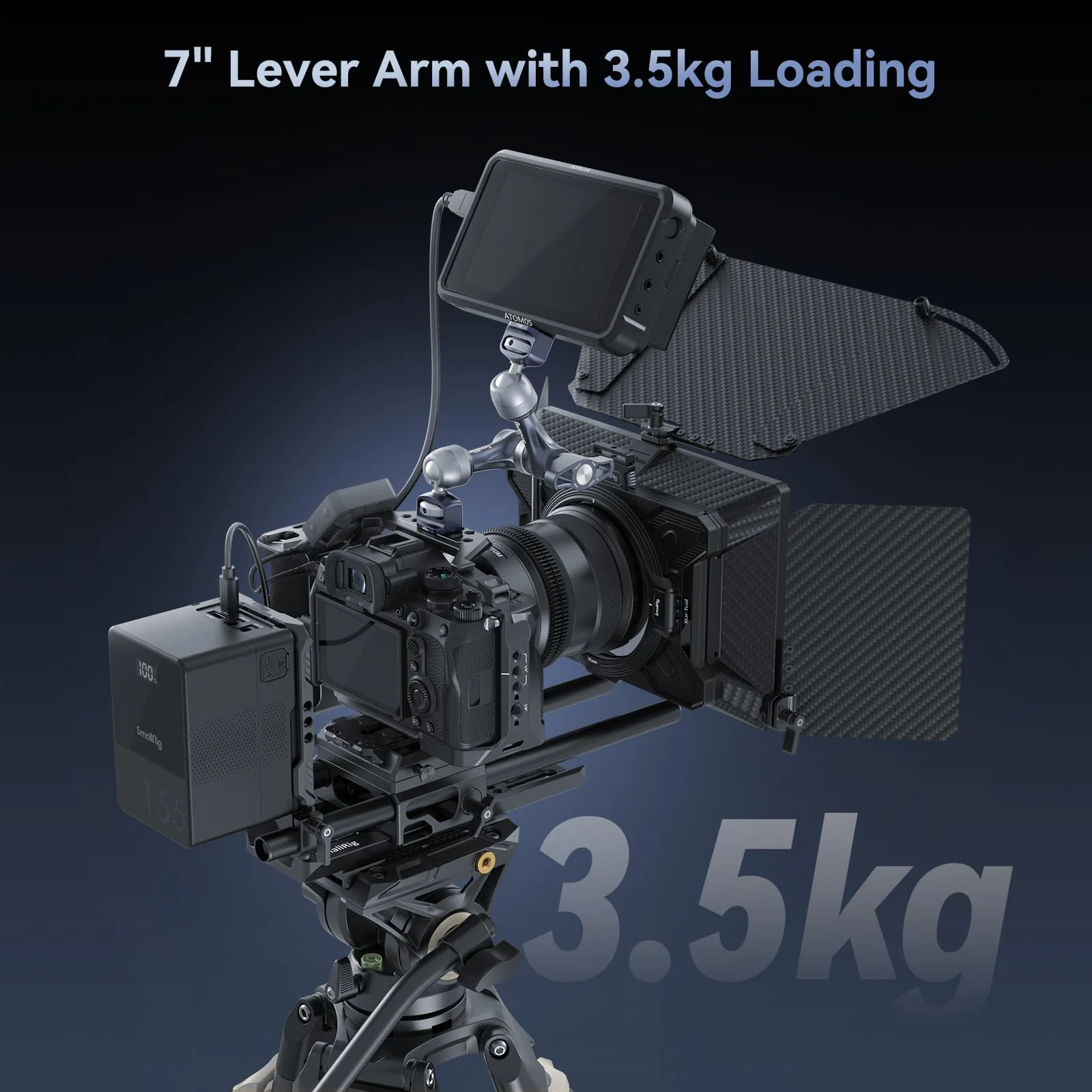 SMALLRIG 7" Rosette Magic Arm, Camera Monitor Mount, Articulating Arm with 1/4"-20 Screws and Anti-Twist Pins, Max Load Capacity 3.5kg Friction Arm, for Cameras, Monitors, LED Lights and Phones 7" Gear Magic Arm - Image 3