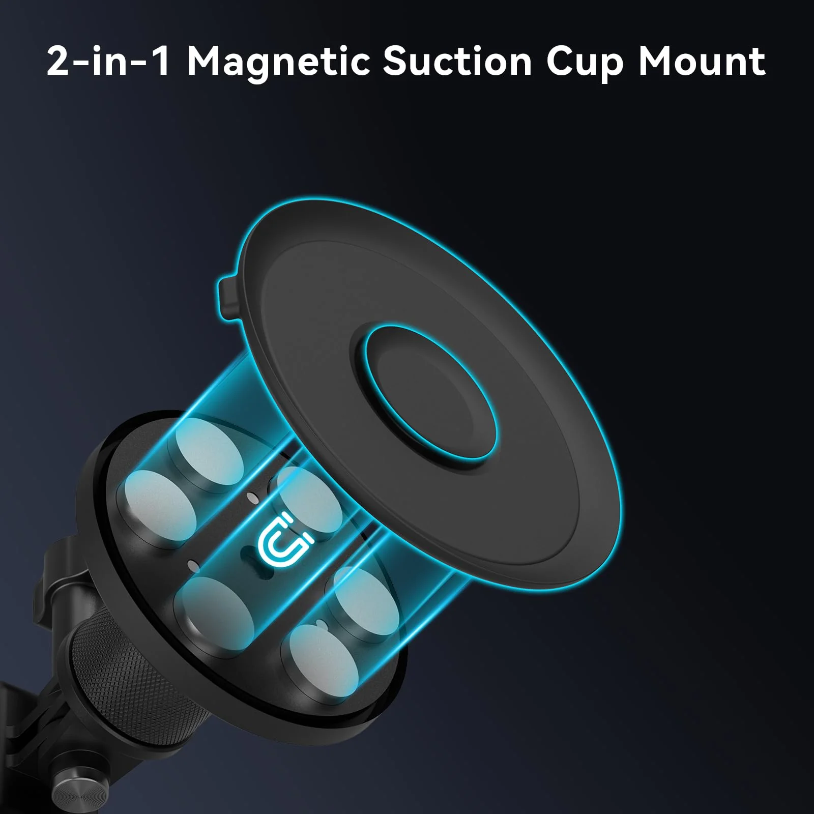 SMALLRIG Magnetic Mount for Gopro, Powerful Camera Car Mount Outside for Gopro, for Insta360 and Phone, 360?Rotation for Car and Gym Single magnetic mount w 360° base - Image 2