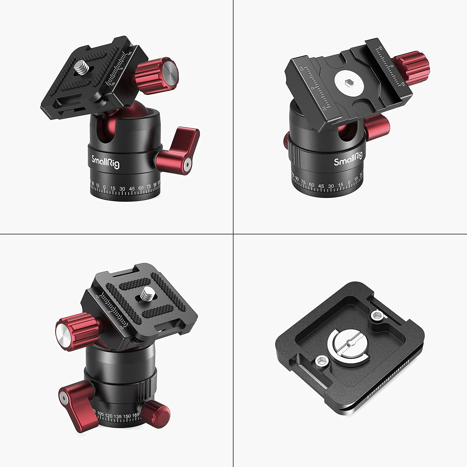 SmallRig Tripod Ball Head 360 Degree Rotating Panoramic Ballhead with 1/4 inch Quick Shoe Plate, Max Load up to 5 kg/ 11lb, for Tripod Monopod Slider DSLR Camera Camcorder - 3034 - Image 6