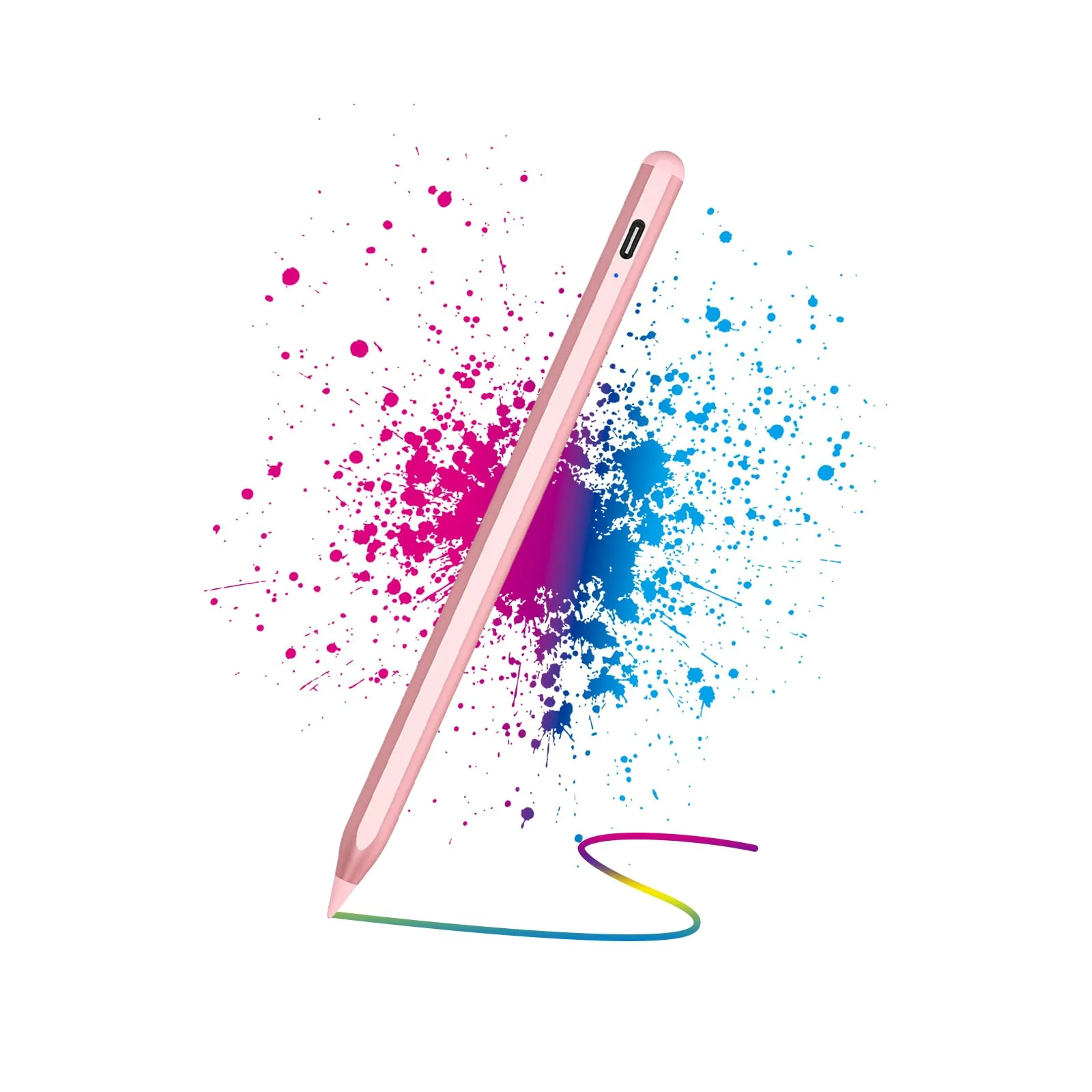 Stylus Pencil for Apple iPad 2018-2024 with Magnetic&Fast Charge Active Pencil Compatible with Apple iPad Pro13 M4/12.9/11inch,iPad Air M2/3/4/5,iPad 6-10,iPad Mini 5/6 Gen,ipad Pencil 8th&9th&10thGen RoseGold