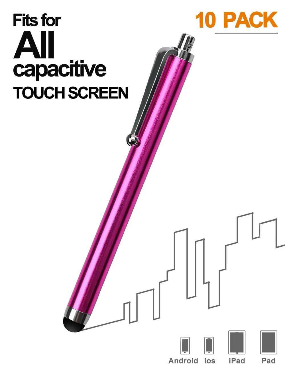 Stylus Pens for Touch Screens, LIBERRWAY Stylus Pen 10 Pack of Pink Purple Black Green Silver Stylus Universal Touch Screen Capacitive Stylus Compatible with Kindle ipad iPhone Samsung - Image 3