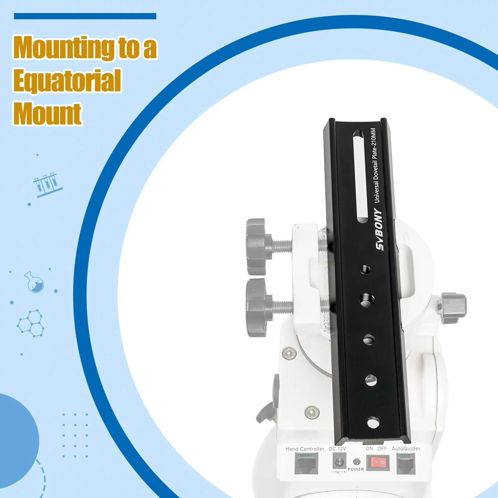 SVBONY SV219 Dovetail Mount Plate, 210mm 8.26 inches Universal Dovetail Plate Compatible with Vixen Dovetail Saddles, Telescope Accessories for OTA Equatorial Tripod Sky Astrophotography - Image 6