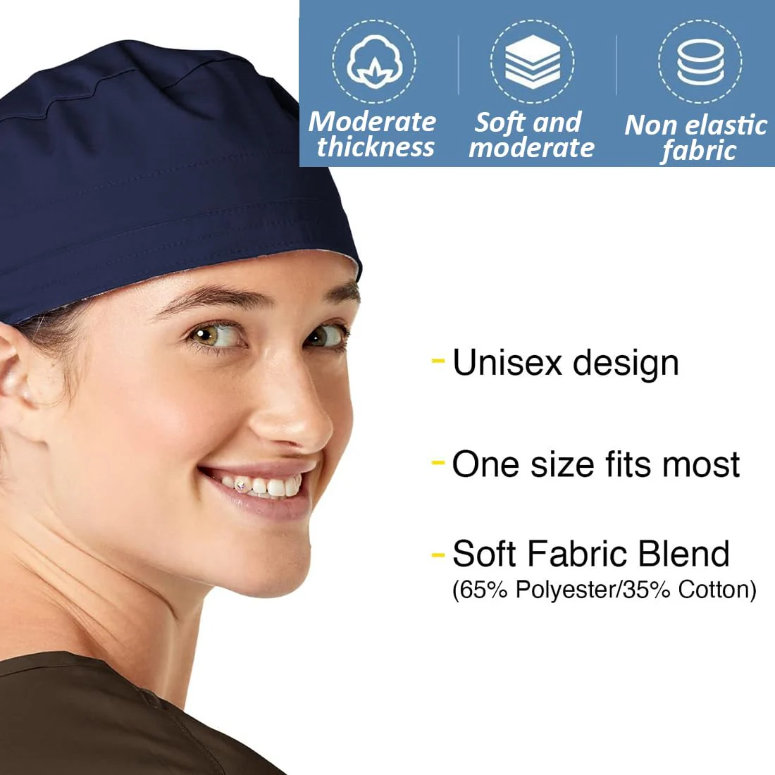 UEIOAVL Surgical Caps Women's Surgical Hood Fabric Surgical Caps Women's Long Hair Surgical Caps Fabric Nurse Accessories for Doctors Dentists Pharmacists Veterinarians Medical Staff (Blue) - Image 2