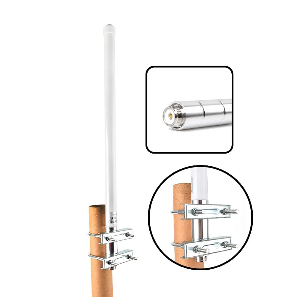 UHF Fiberglass Mobile Radio Antenna,70CM 400-470mhz GMRS Base Antenna 17inch So239 Connector for Ham Radio Device Repeater Mobile Transceiver with Antenna Mount Bracket - Image 3