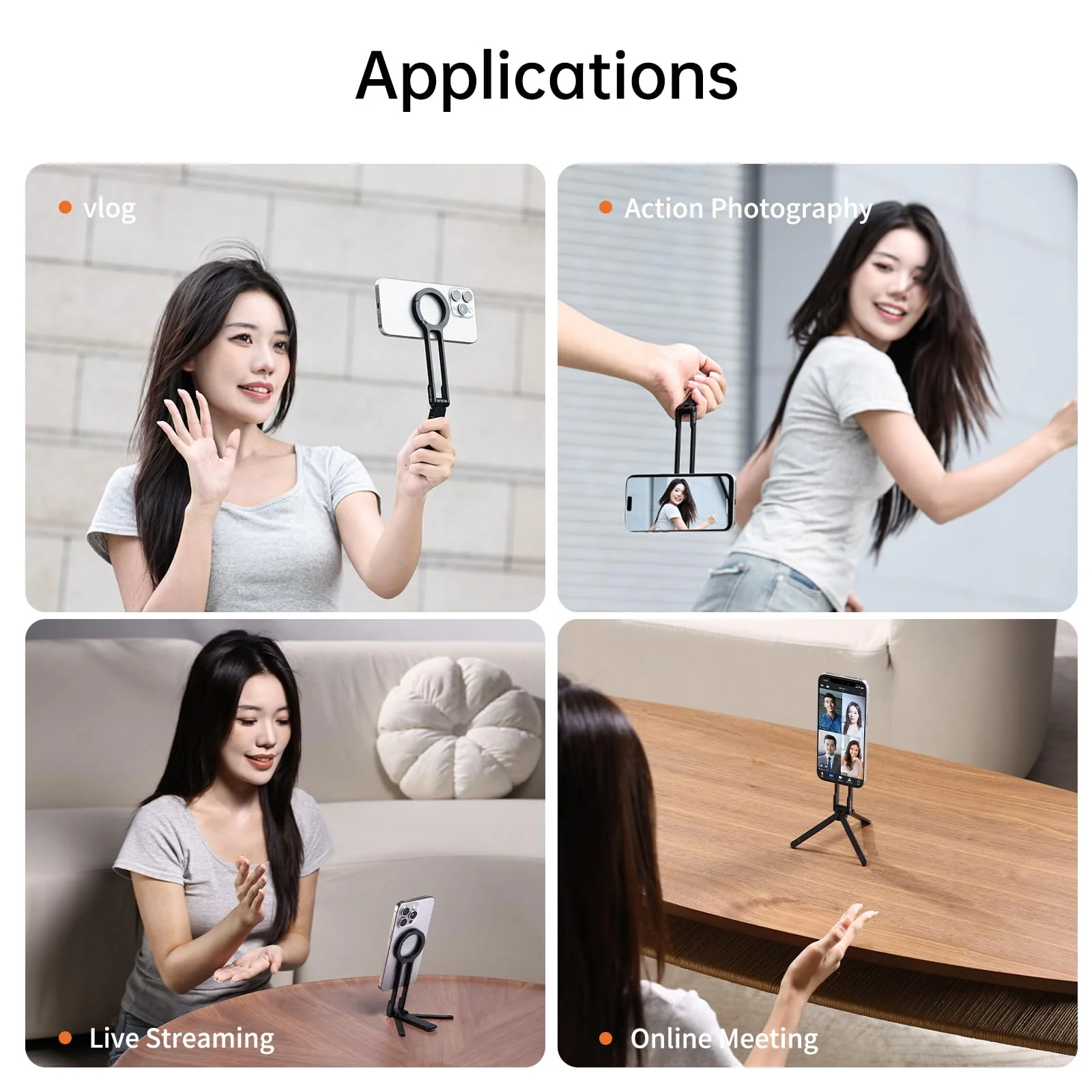 ULANZI MA30 Magnetic Phone Tripod Stand for iPhone - Aluminium Maglock Smartphone Mini Tripod Pocket Cell Phone Stand Dual-Sided Magnet Quick Mount Compatible with iPhone 16 15 14 13 12 Magsafe - Image 6