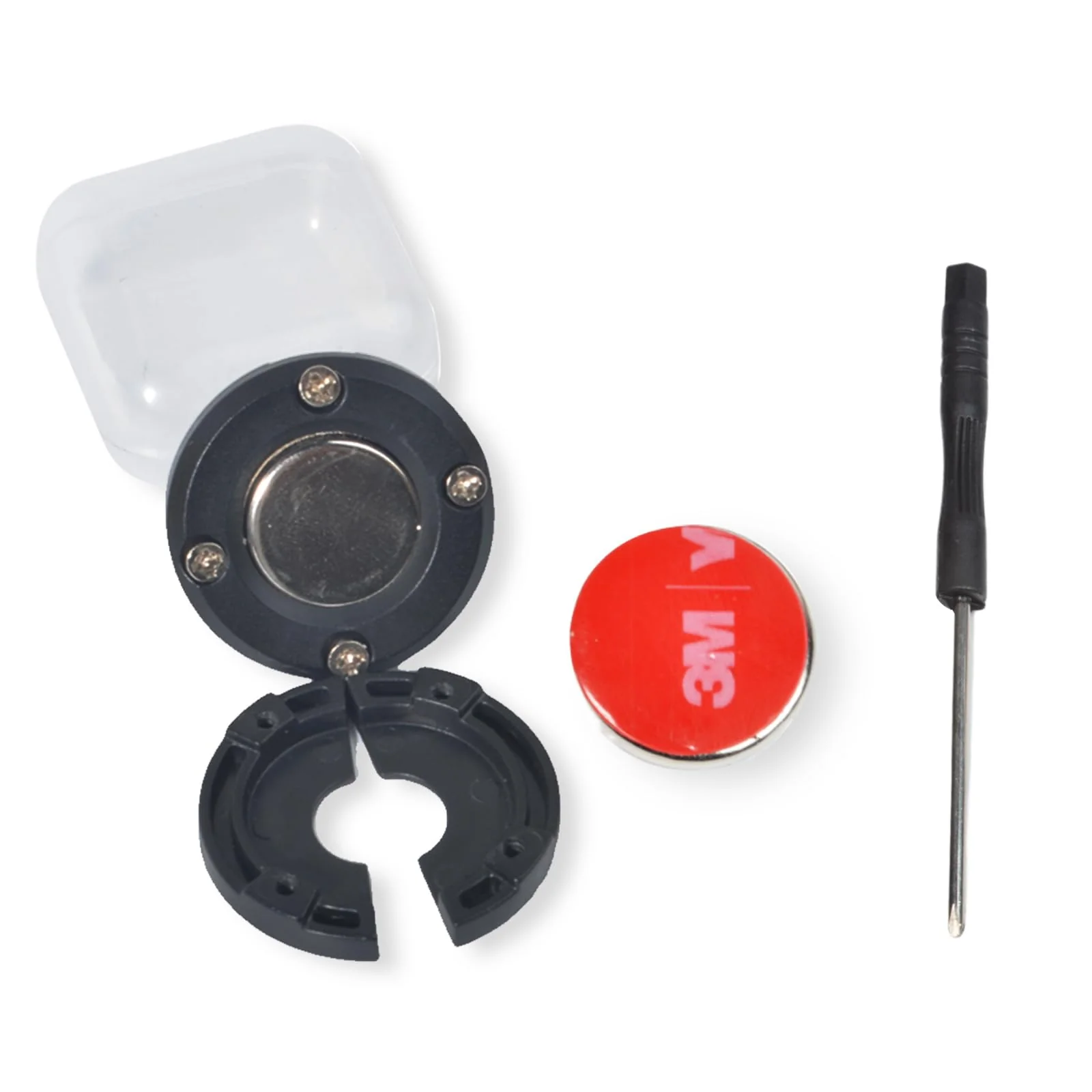 Universal CB Mircophone Magnetic Kit, Round Knob Mobile Radio Speaker Mic Magnet Holder Mount for Motorola HLN9073B CDM1250 CDM750 Kenwood TK768G TK868G TM471A (Black) Black