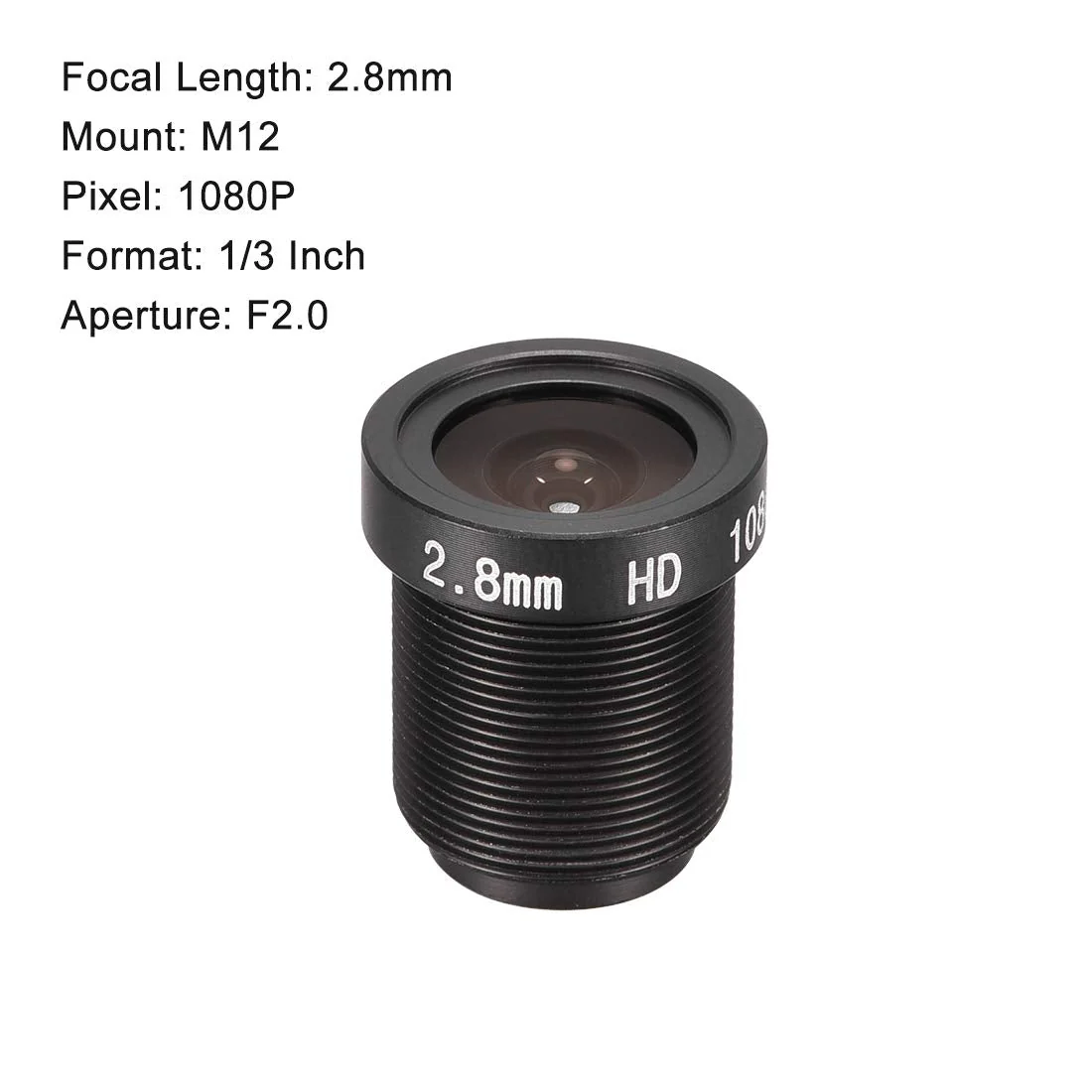 uxcell CCTV Camera Lens 2.8mm Focal Length 1080P F2.0 1/3 Inch Wide Angle for CCD Camera - Image 2