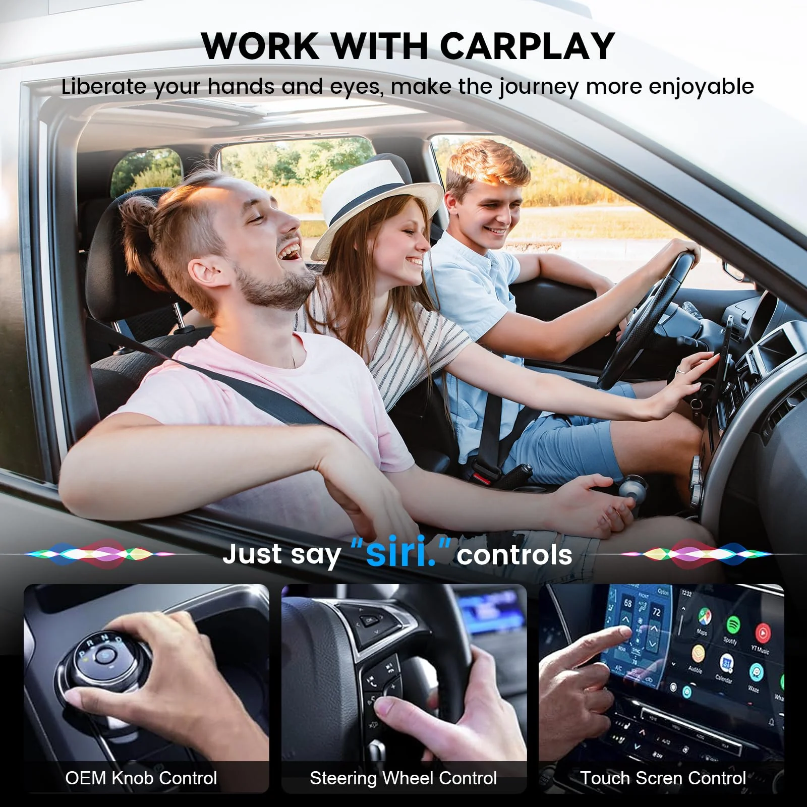 Wireless CarPlay Adapter, Converts Wired to Wireless Carplay Plug & Play Dongle Wireless Control for iPhone 8 or Above & OEM Wired CarPlay Cars - Image 6