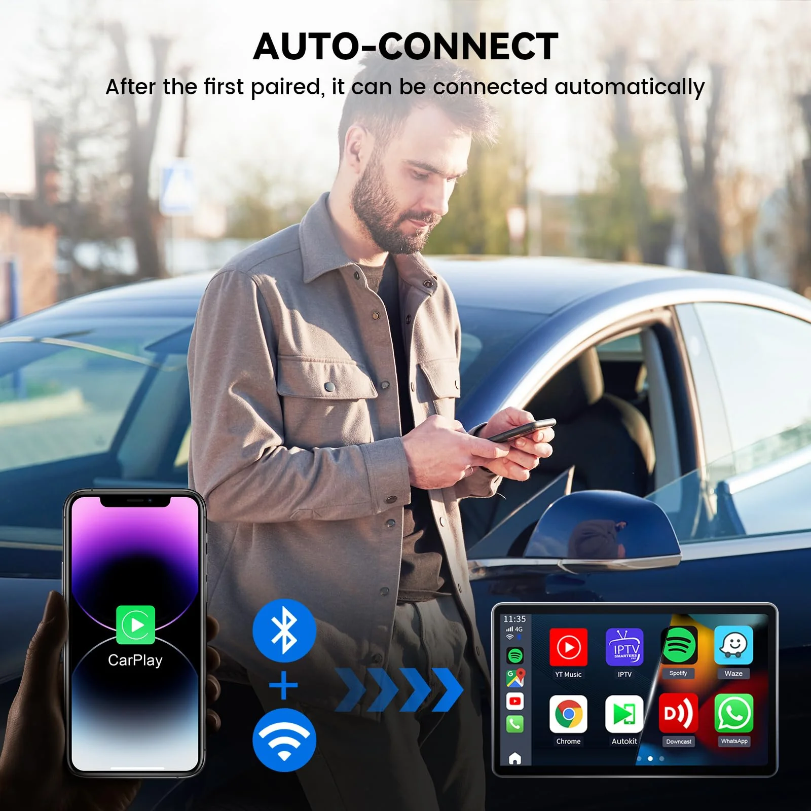 Wireless CarPlay Adapter, Converts Wired to Wireless Carplay Plug & Play Dongle Wireless Control for iPhone 8 or Above & OEM Wired CarPlay Cars - Image 7