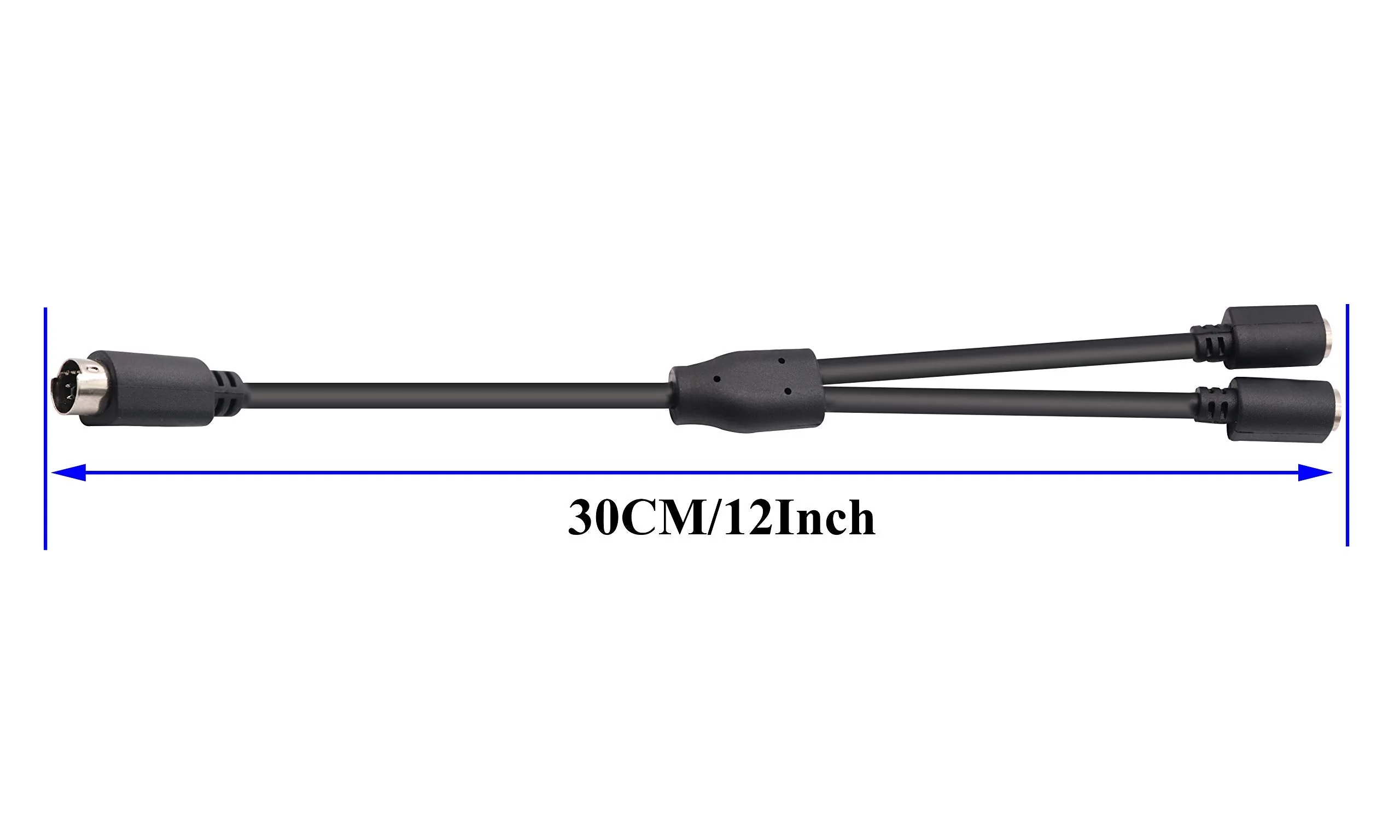 zdyCGTime PS 2 Splitter 6 pin Mini Din Male Plug to 2 x Female Sockets Cable Mouse/Keyboard Y Splitter Cable- PS/1 (M) to PS/2 (F) (30cm/1ft) (6 pin) - Image 2
