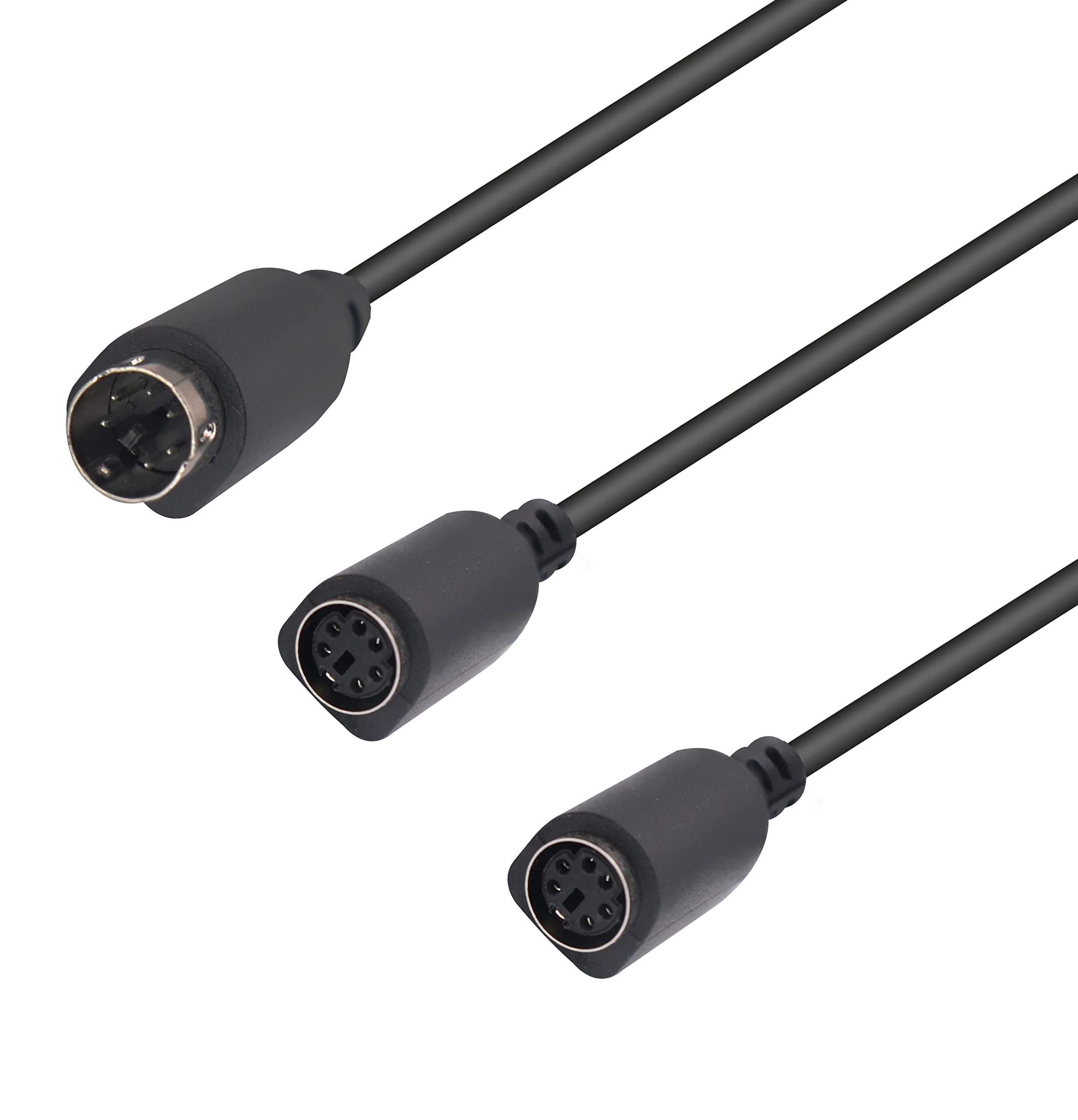 zdyCGTime PS 2 Splitter 6 pin Mini Din Male Plug to 2 x Female Sockets Cable Mouse/Keyboard Y Splitter Cable- PS/1 (M) to PS/2 (F) (30cm/1ft) (6 pin) - Image 4