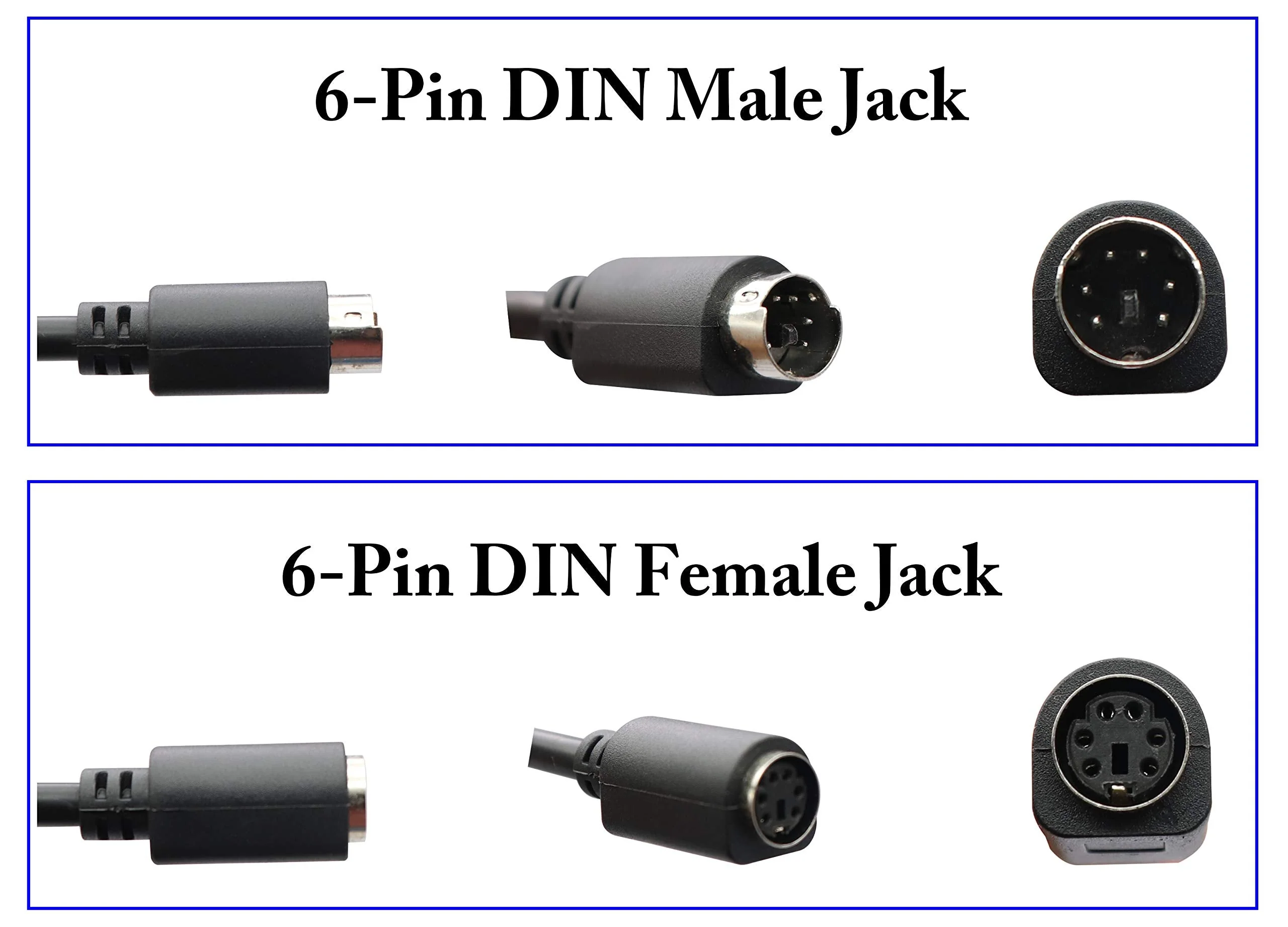 zdyCGTime PS 2 Splitter 6 pin Mini Din Male Plug to 2 x Female Sockets Cable Mouse/Keyboard Y Splitter Cable- PS/1 (M) to PS/2 (F) (30cm/1ft) (6 pin) - Image 6