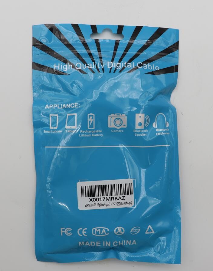 zdyCGTime PS 2 Splitter 6 pin Mini Din Male Plug to 2 x Female Sockets Cable Mouse/Keyboard Y Splitter Cable- PS/1 (M) to PS/2 (F) (30cm/1ft) (6 pin) - Image 8